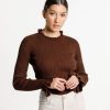 Women Thing Thing Tops | Ruffle Longsleeve // Chocolate