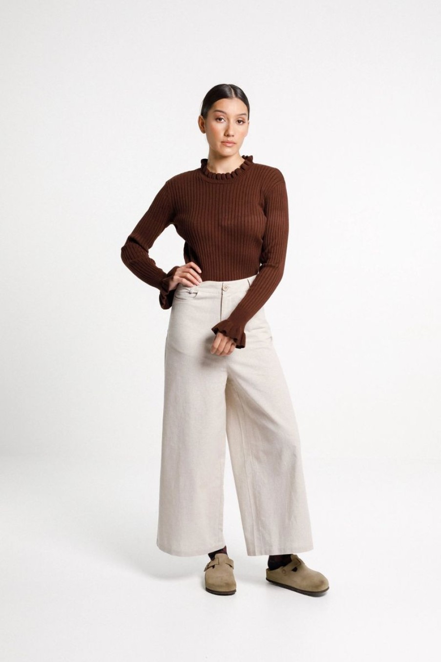 Women Thing Thing Bottoms | Peggy Pant // Cream Latte Check