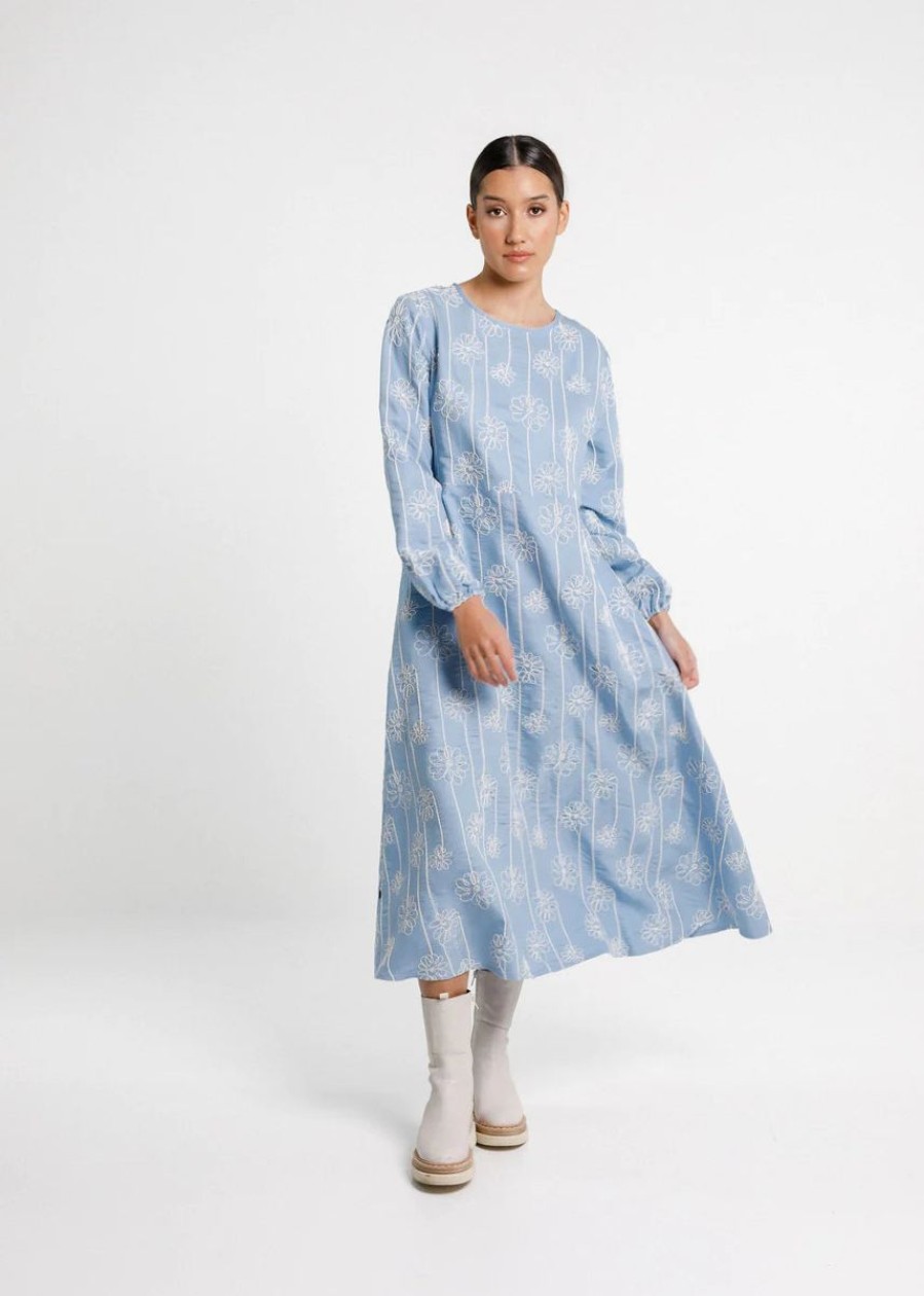 Women Thing Thing Dresses | Kortney Dress // Soft Blue Vines