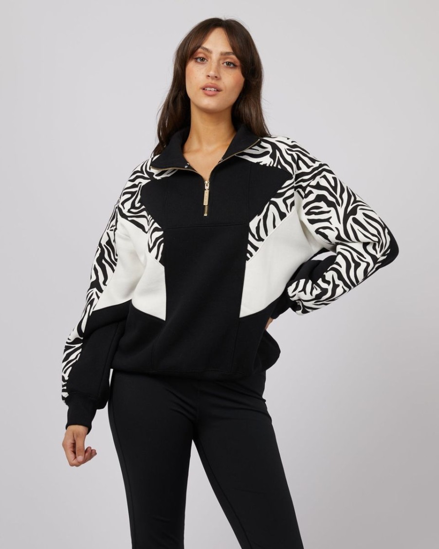 Women All About Eve Activewear | Parker Quarter Zip Black