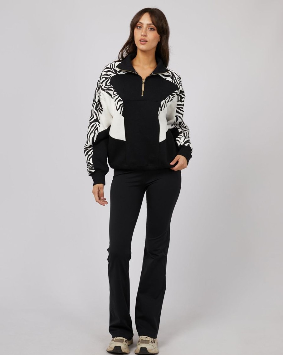 Women All About Eve Outerwear | Parker Quarter Zip Black