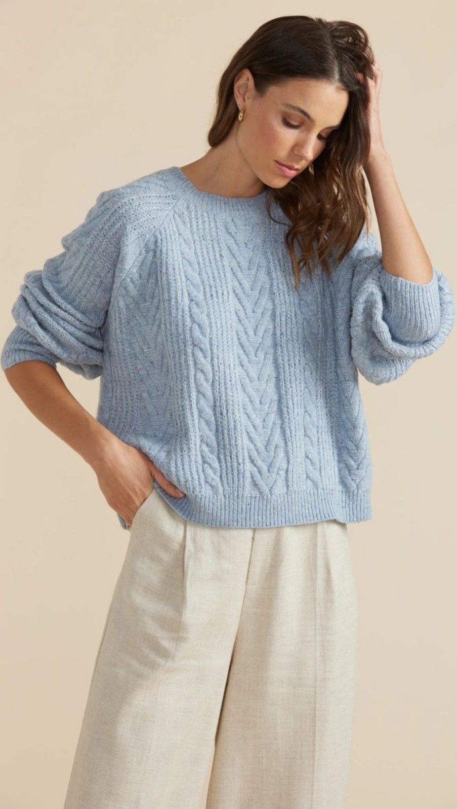 Women Minkpink Tops | Sofia Cable Knit Jumper