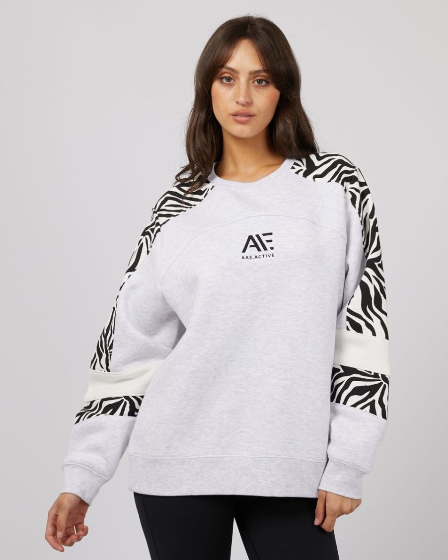 Women All About Eve Activewear | Parker Panelled Crew Snow Marle