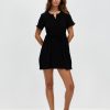 Women Silent Theory Dresses | Mahlia Babydoll Mini Dress Black