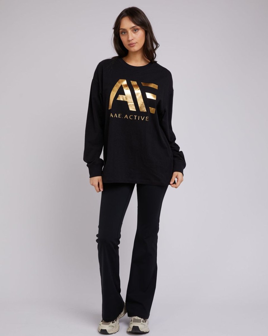 Women All About Eve Tops | Base Ls Tee Black