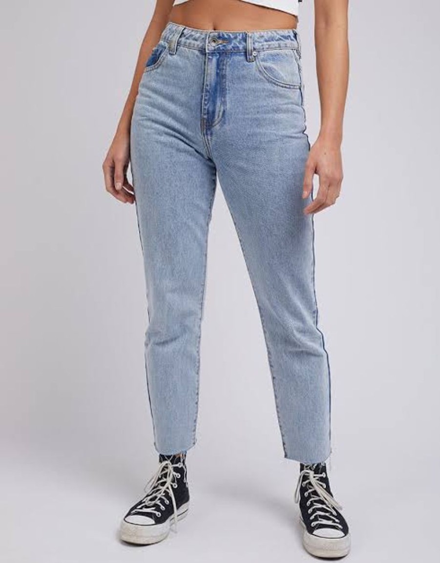 Women Silent Theory Bottoms | Monica Mom Jean