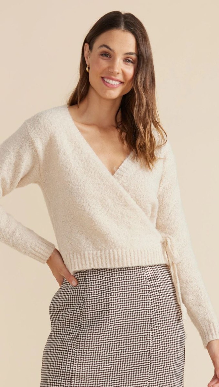 Women Minkpink Outerwear | Cher Wrap Knit Jumper