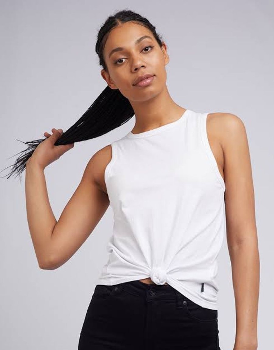 Women Silent Theory Tops | Off Beat White Tank