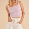 Women Minkpink Tops | Millie Knit Crop Tank Top-Lilac