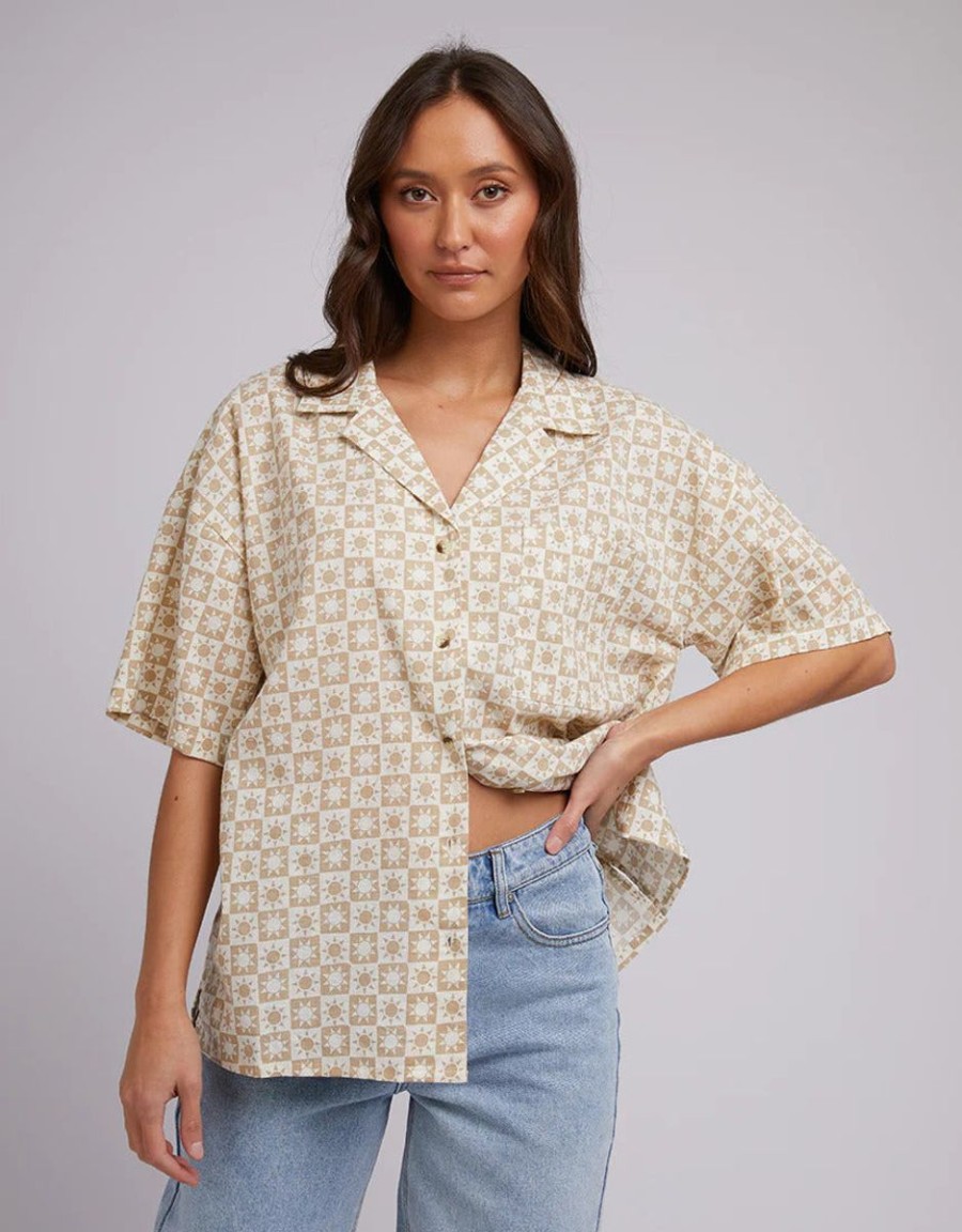 Women Silent Theory Tops | Sol Shirt Oatmeal